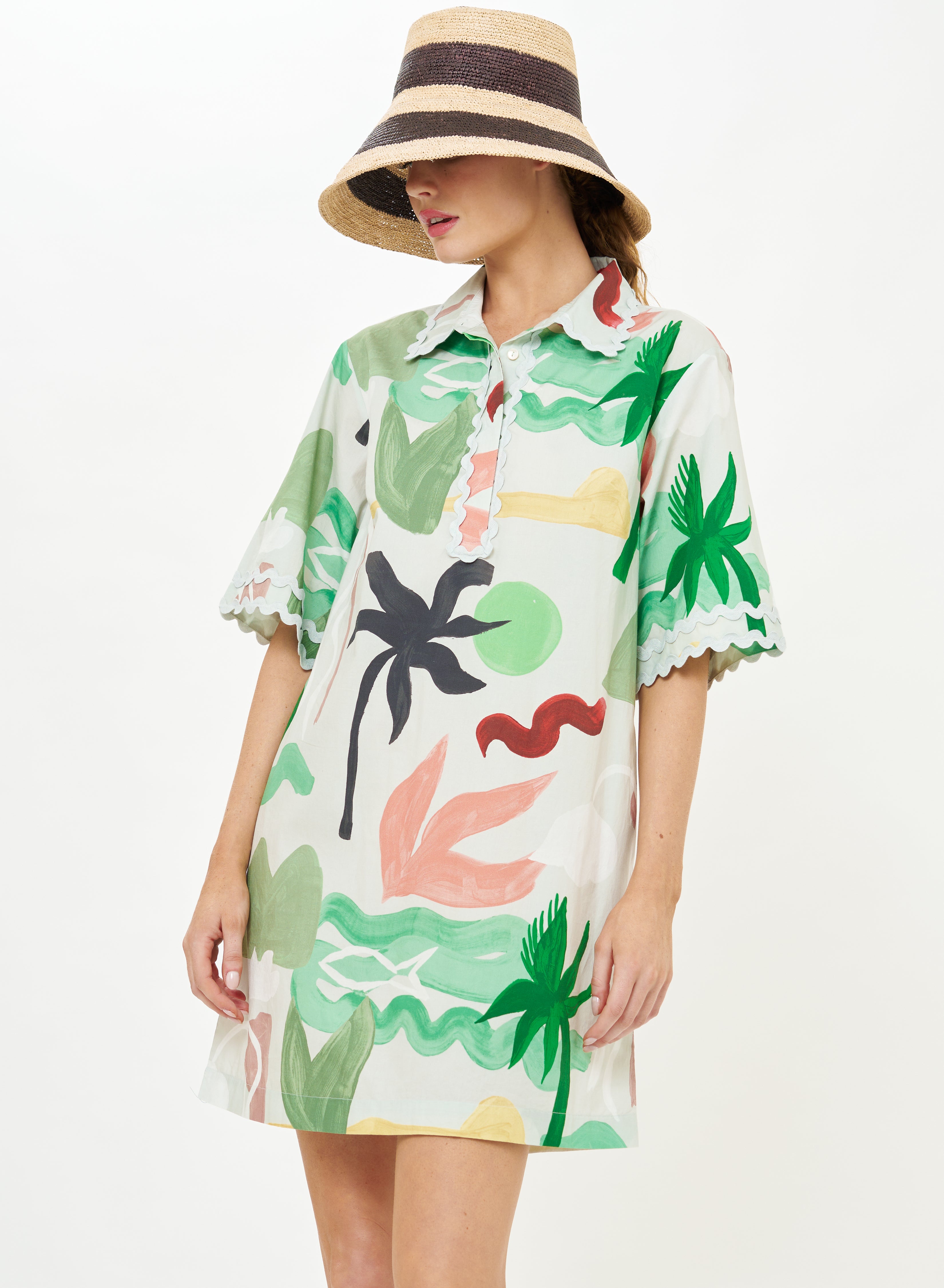 COLLARED SHIRT DRESS MINI