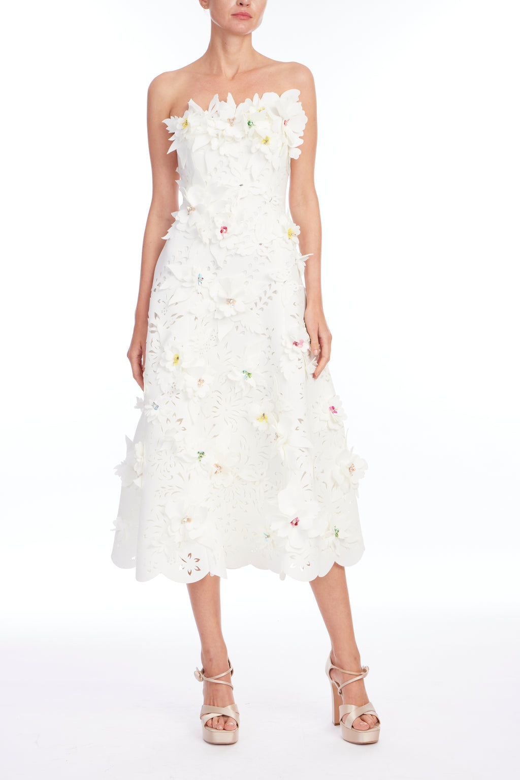 STRAPLESS LASER CUT GOWN