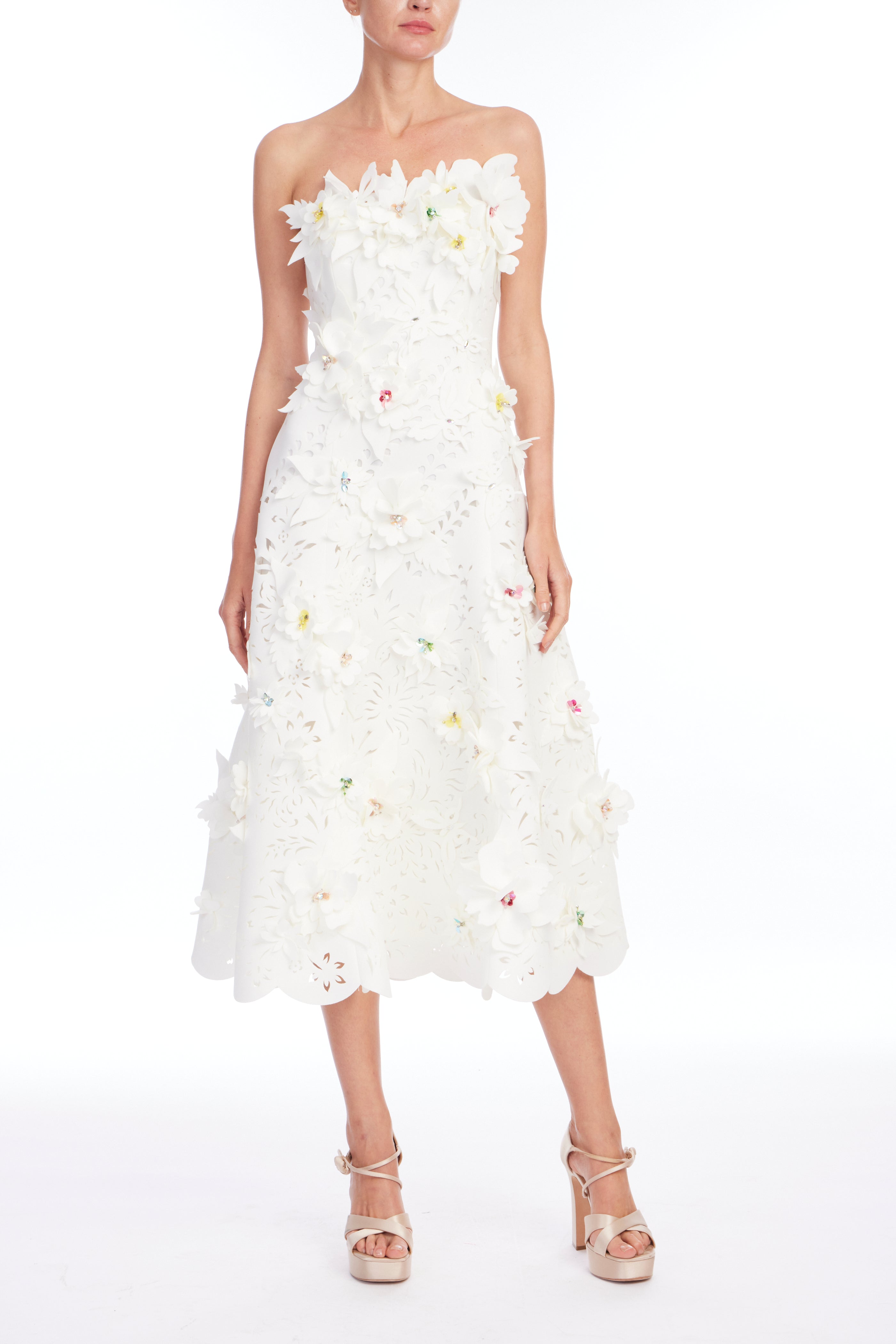 STRAPLESS LASER CUT GOWN
