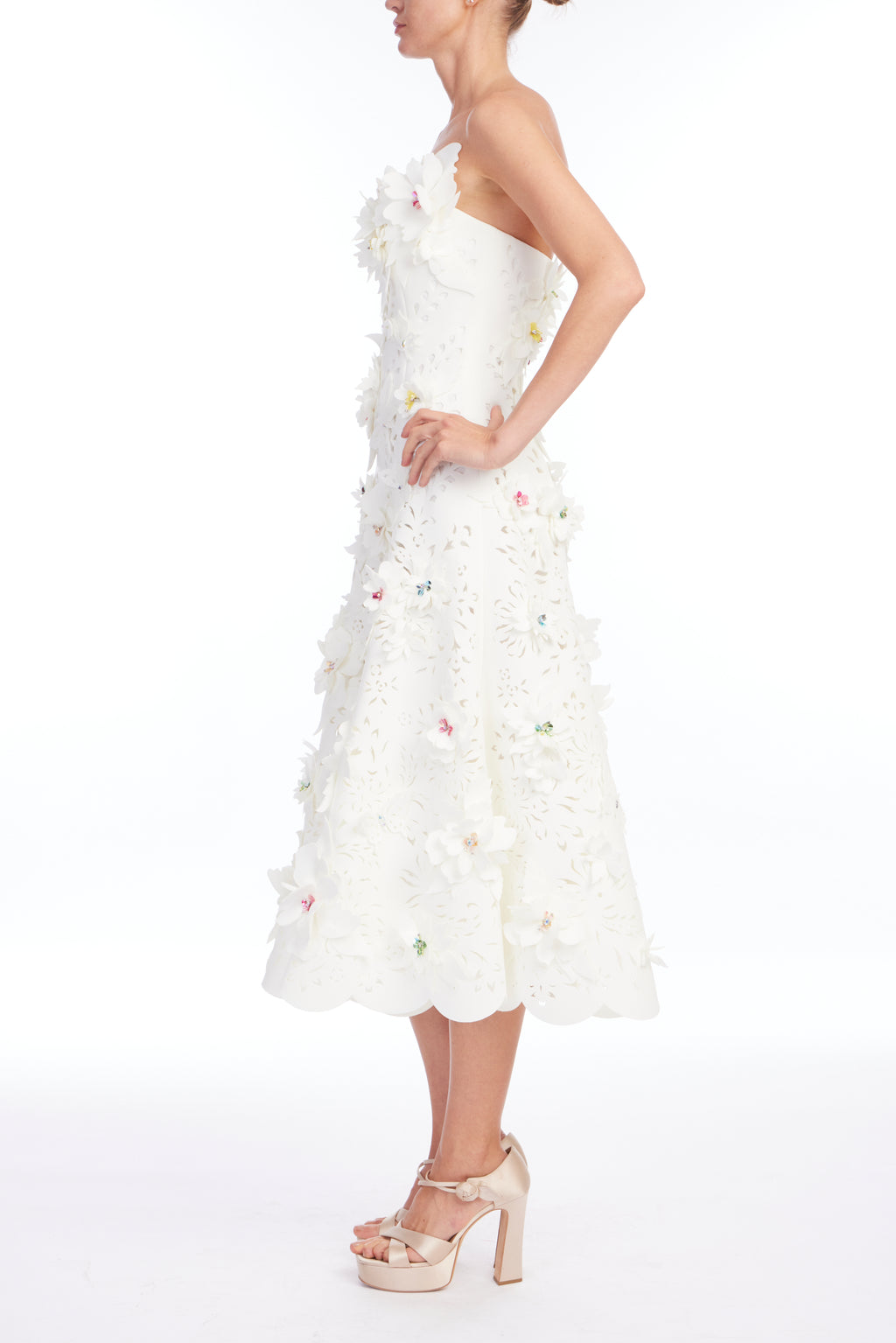 STRAPLESS LASER CUT GOWN