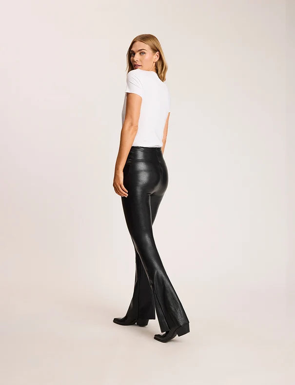 FAUX LEATHER FLARE LEGGING