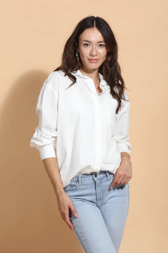 COTTON LACE BACK SHIRT