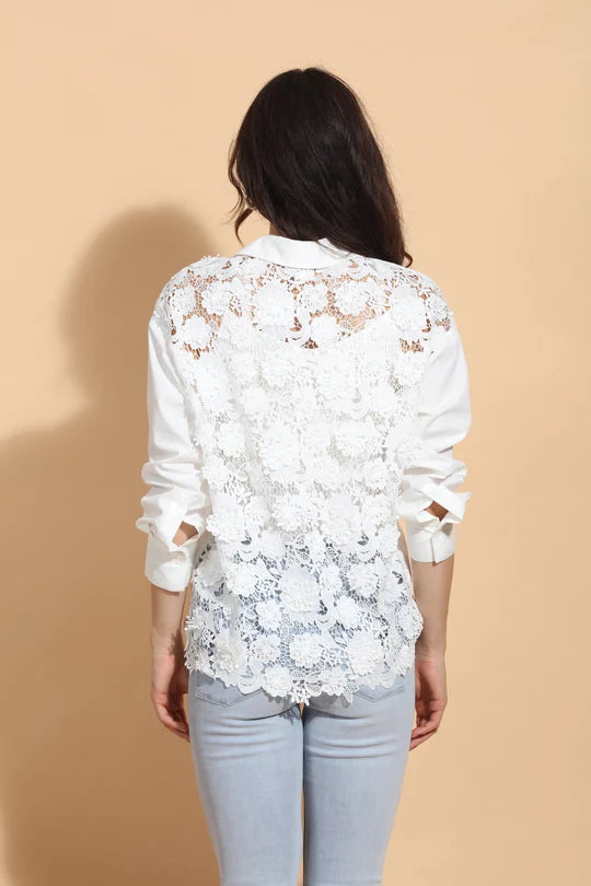 COTTON LACE BACK SHIRT