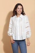 COTTON BLOUSE W/ LACE