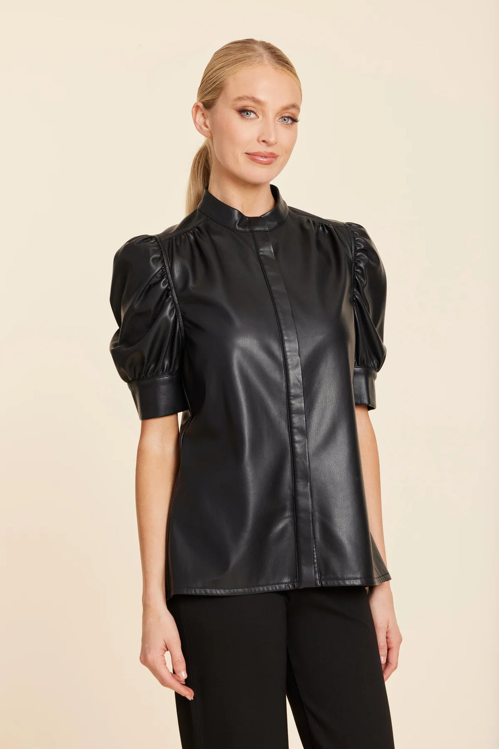RUCHED SLEEVE TOP