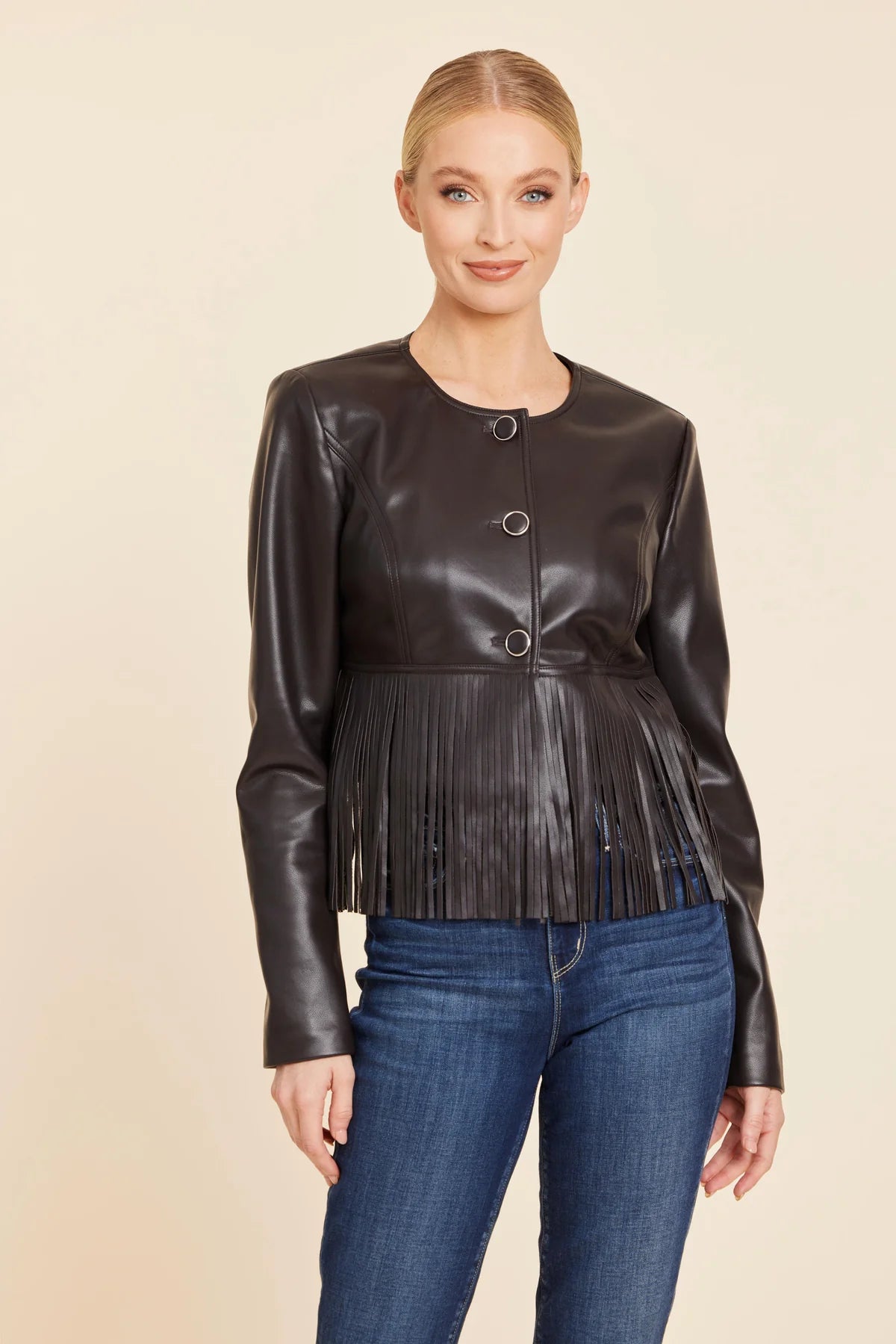 LEATHER FRINGE JACKET