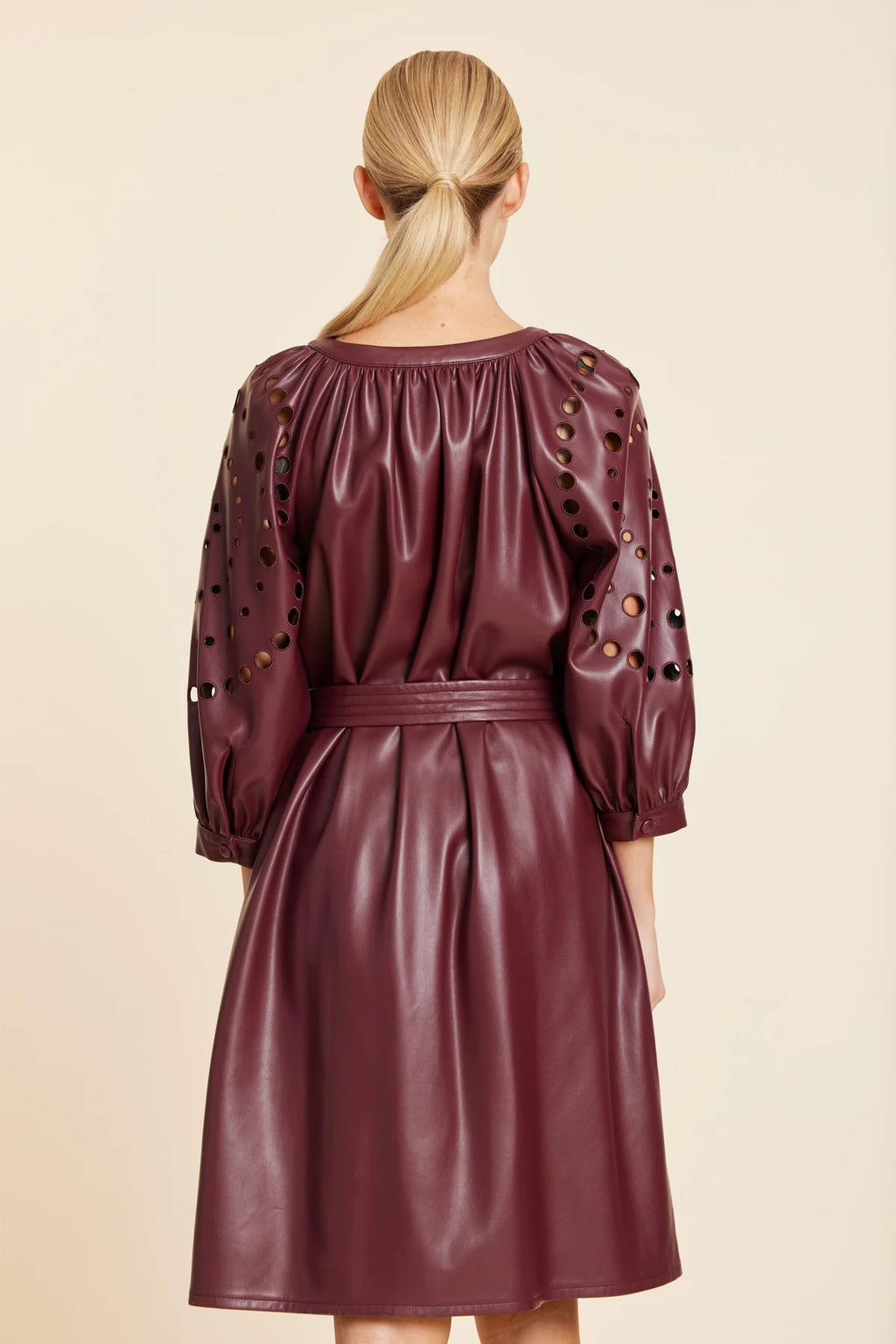 LEATHER CUTOUT CIRCLE DRESS