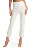 FAUX LEATHER CROPPED FLARE LEGGING