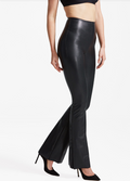 FAUX LEATHER FLARE LEGGING: LARGE