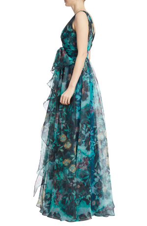 OCEAN FLORAL GOWN