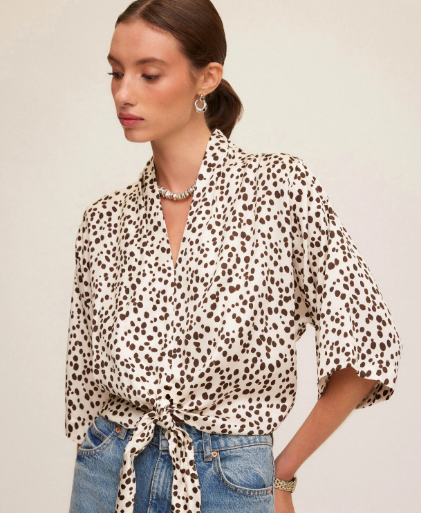 BERNICE TIE FRONT BLOUSE