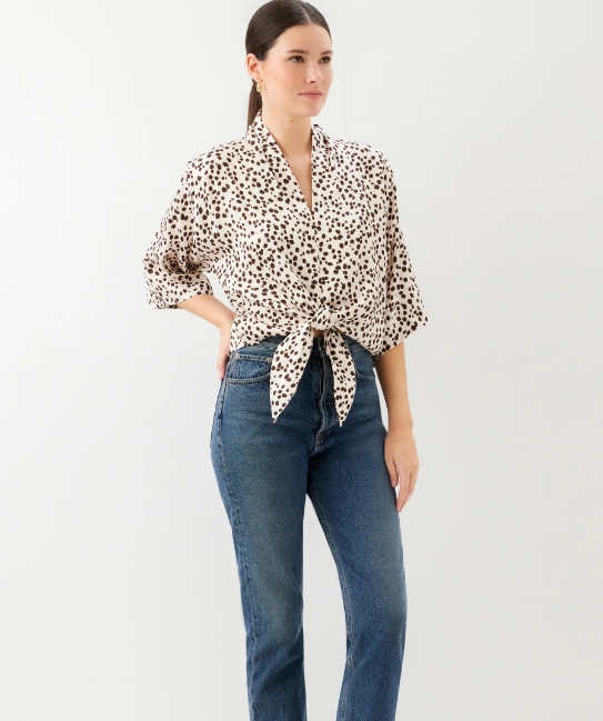BERNICE TIE FRONT BLOUSE