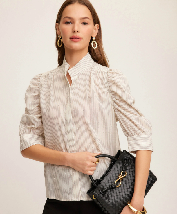 MARGOT EMBELLISHED STRIPE SHIRT