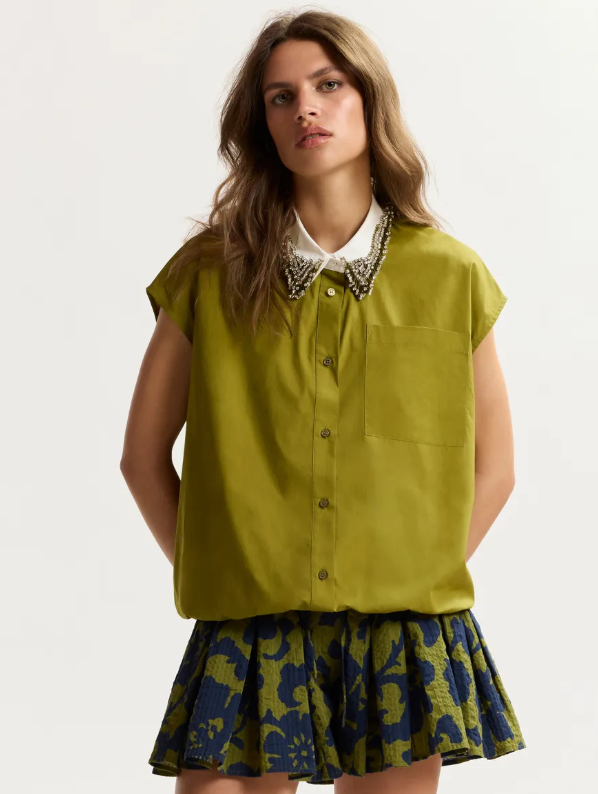 JANKY BEADED COLLAR SHIRT