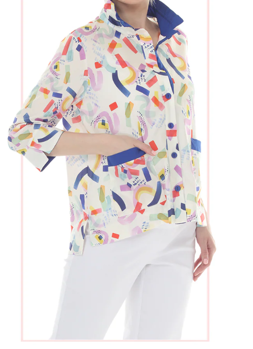 3/4 SLEEVE BUTTON DOWN BLOUSE