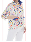 3/4 SLEEVE BUTTON DOWN BLOUSE