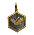 HEXAGON DIAMOND BUTTERFLY PENDANT LABRADORITE