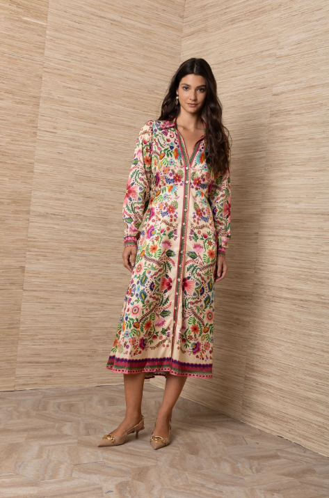 BUTTON UP MIDI DRESS