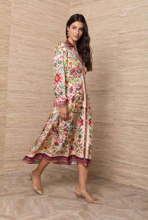 BUTTON UP MIDI DRESS