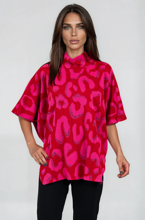 PINK ANIMAL PONCHO
