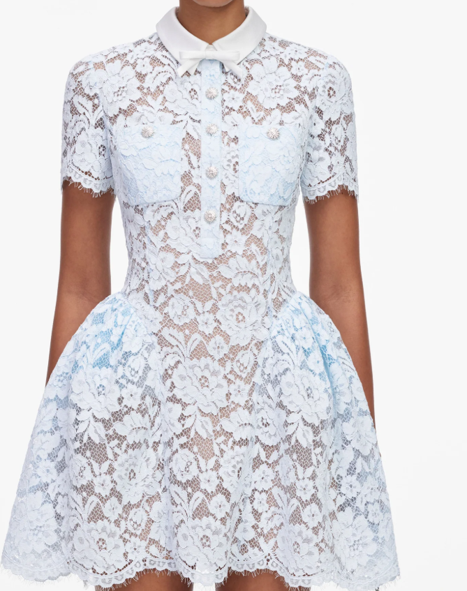 BLUE LACE MINI DRESS