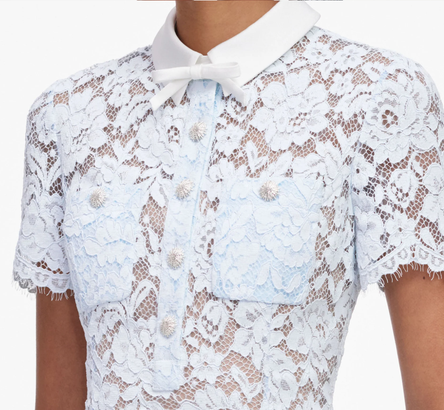 BLUE LACE MINI DRESS