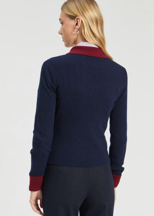 NAVY BURGUNDY SHIRT