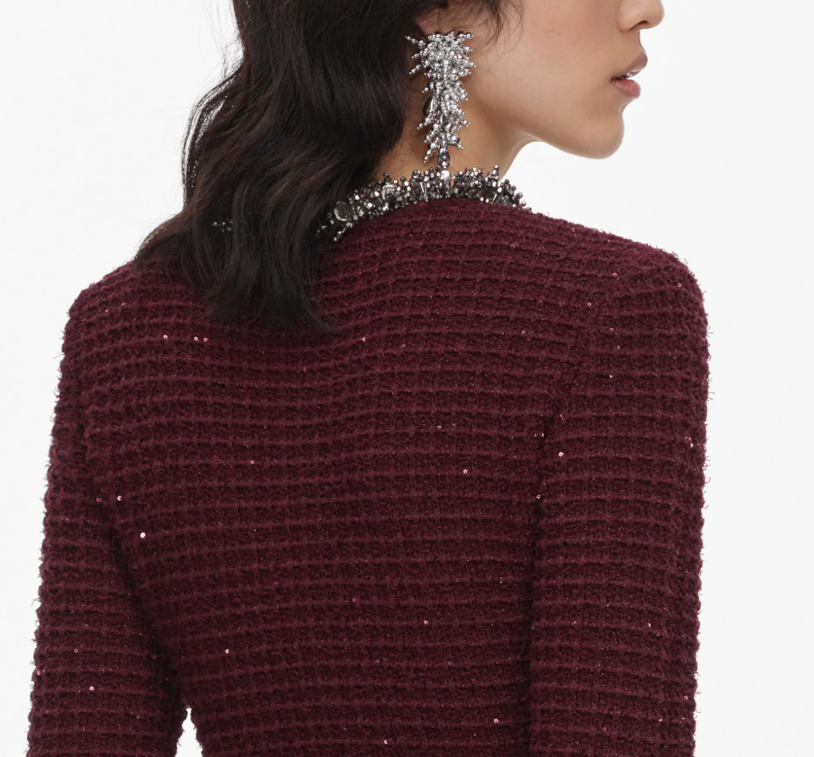 BURGUNDY KNIT MINI DRESS