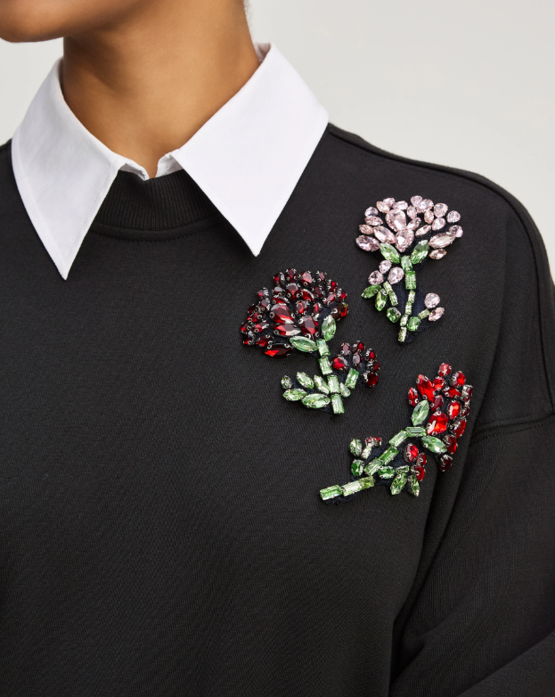 RHINESTONE ROSES JUSTINA PULLOVER