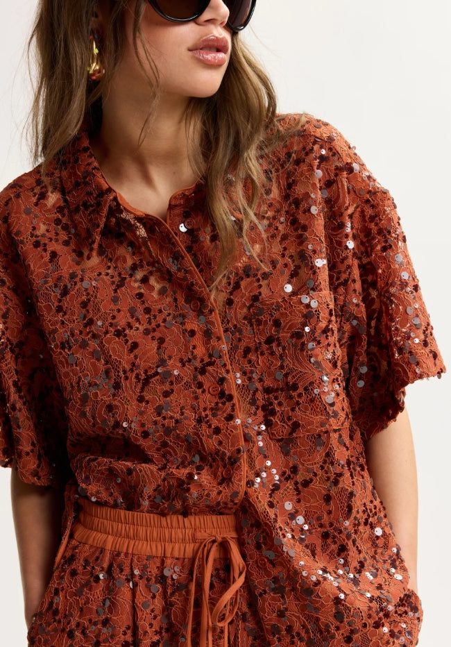 JOKS LACE SEQUIN SHIRT