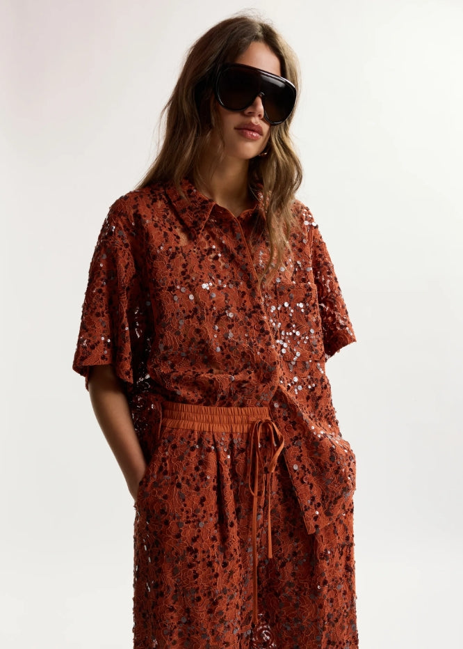 JOKS LACE SEQUIN SHIRT