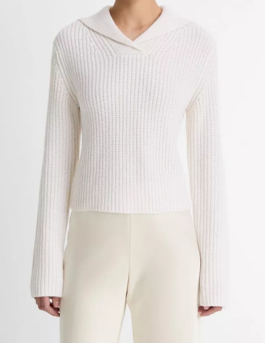 RIBBED SAILOR COLLAR SWEATER