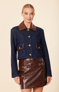 DENIM CROP CROCTRIM JACKET