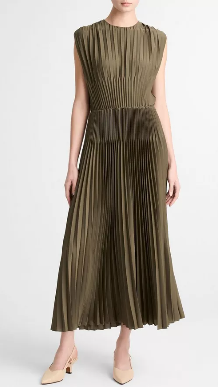 CHEVRON PLEATED DRESS