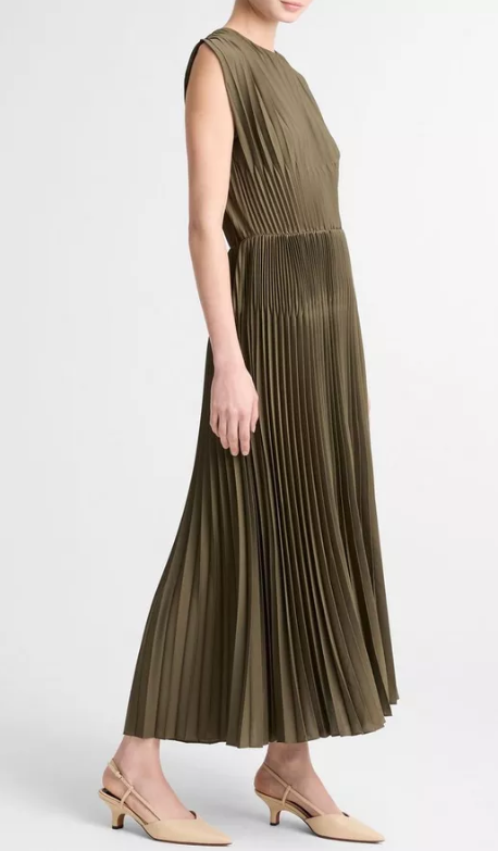 CHEVRON PLEATED DRESS