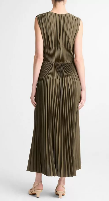 CHEVRON PLEATED DRESS