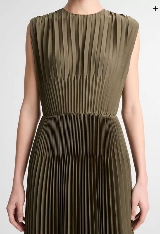 CHEVRON PLEATED DRESS