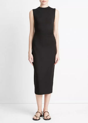 SLEEVELESS WAIST GATHER DRESS