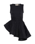 THEIA PEPLUM MIX-MEDIA TOP