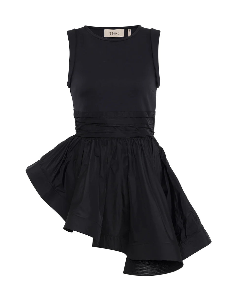 THEIA PEPLUM MIX-MEDIA TOP