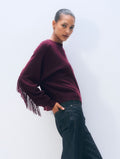 CASHMERE BLEND FRINGE CREW
