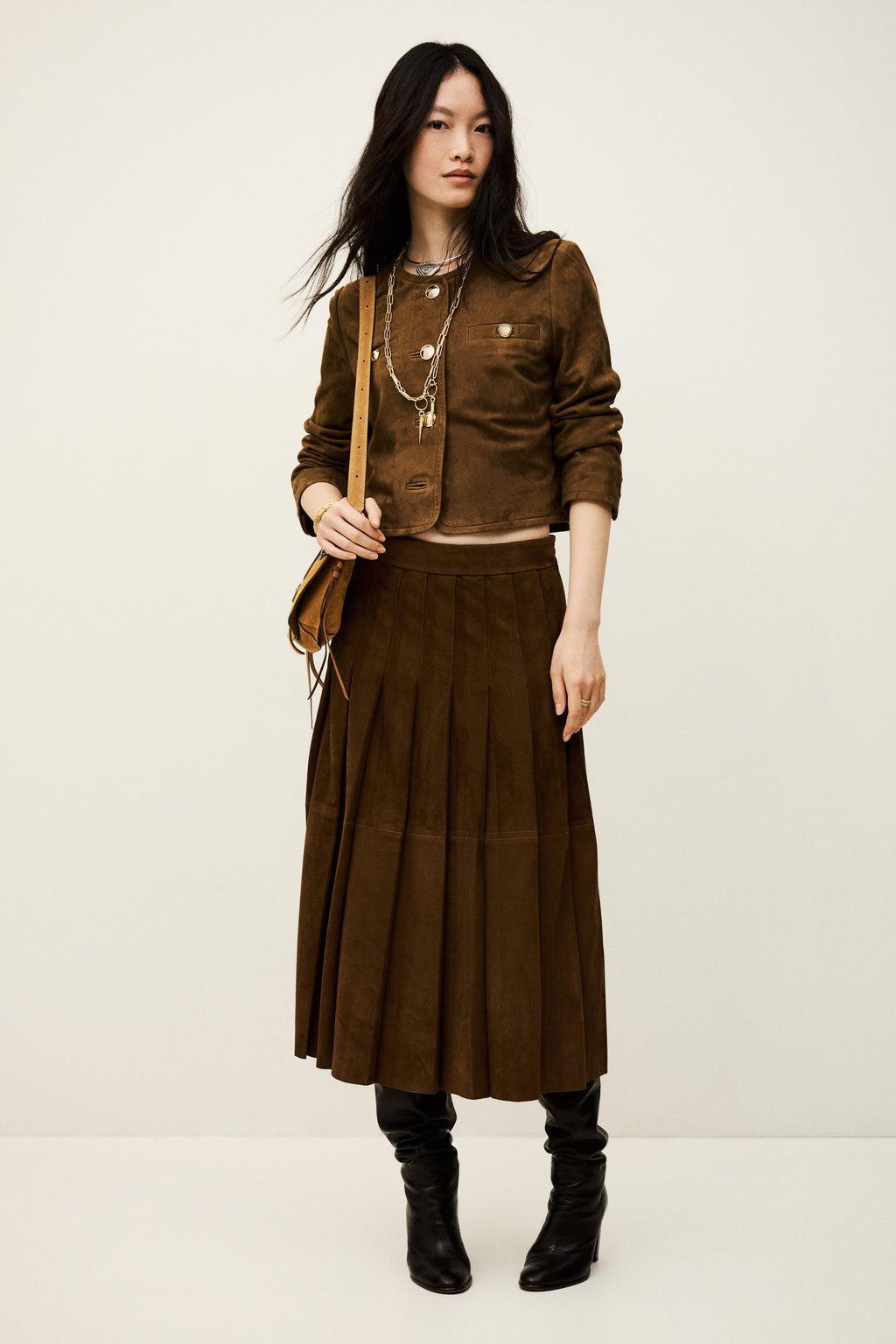 MELLA CROPPED SUEDE JACKET