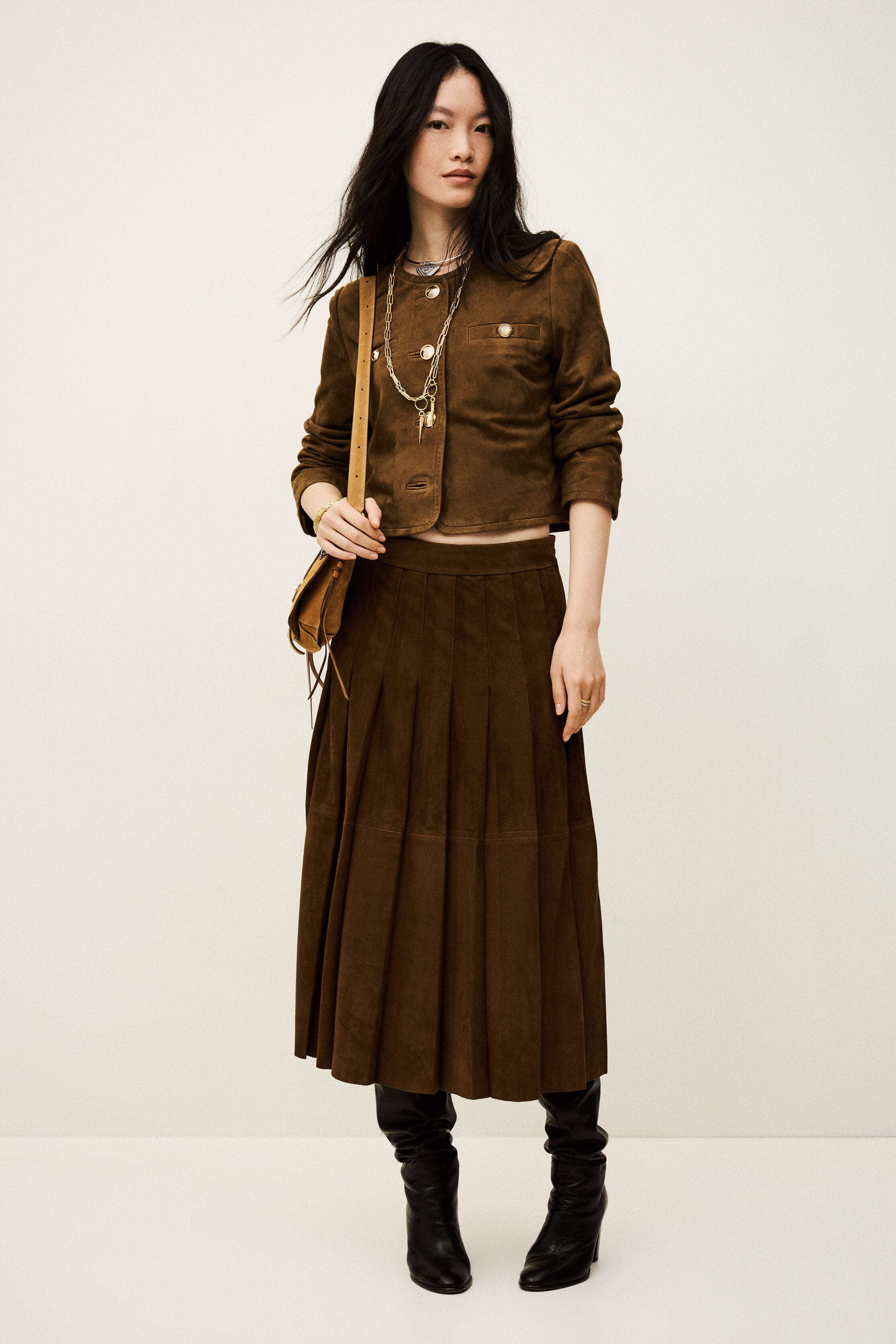 MELLA CROPPED SUEDE JACKET