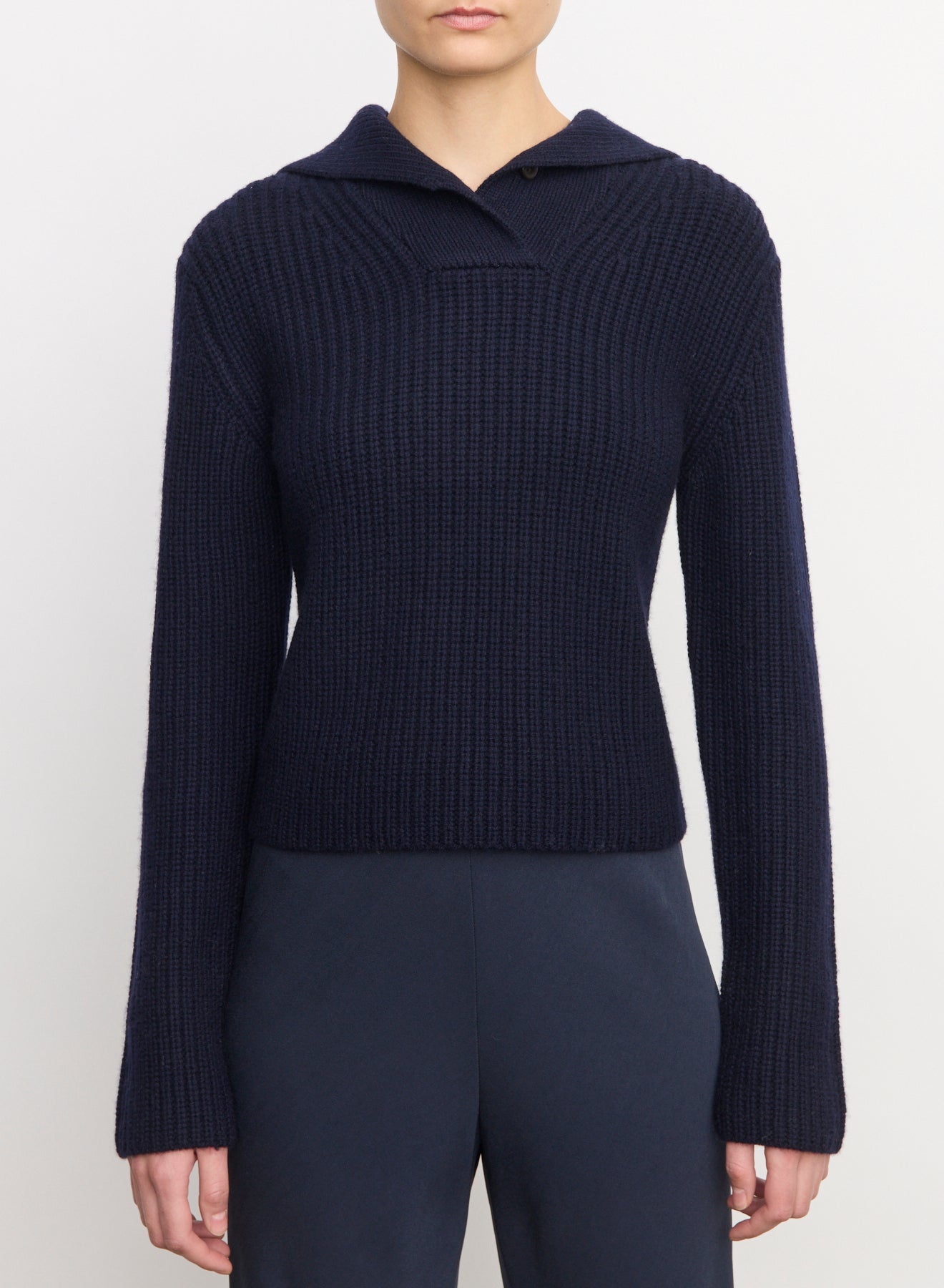 RIBBED SAILOR COLLAR SWEATER