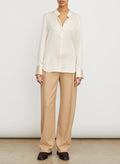 SLIM FITTED BAND COLLAR BLOUSE