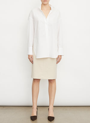HALF PLKT STAND COLLAR SHIRT