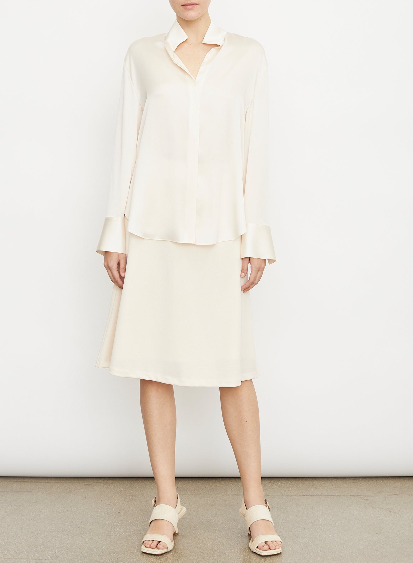 L/S Stand Collar Blouse