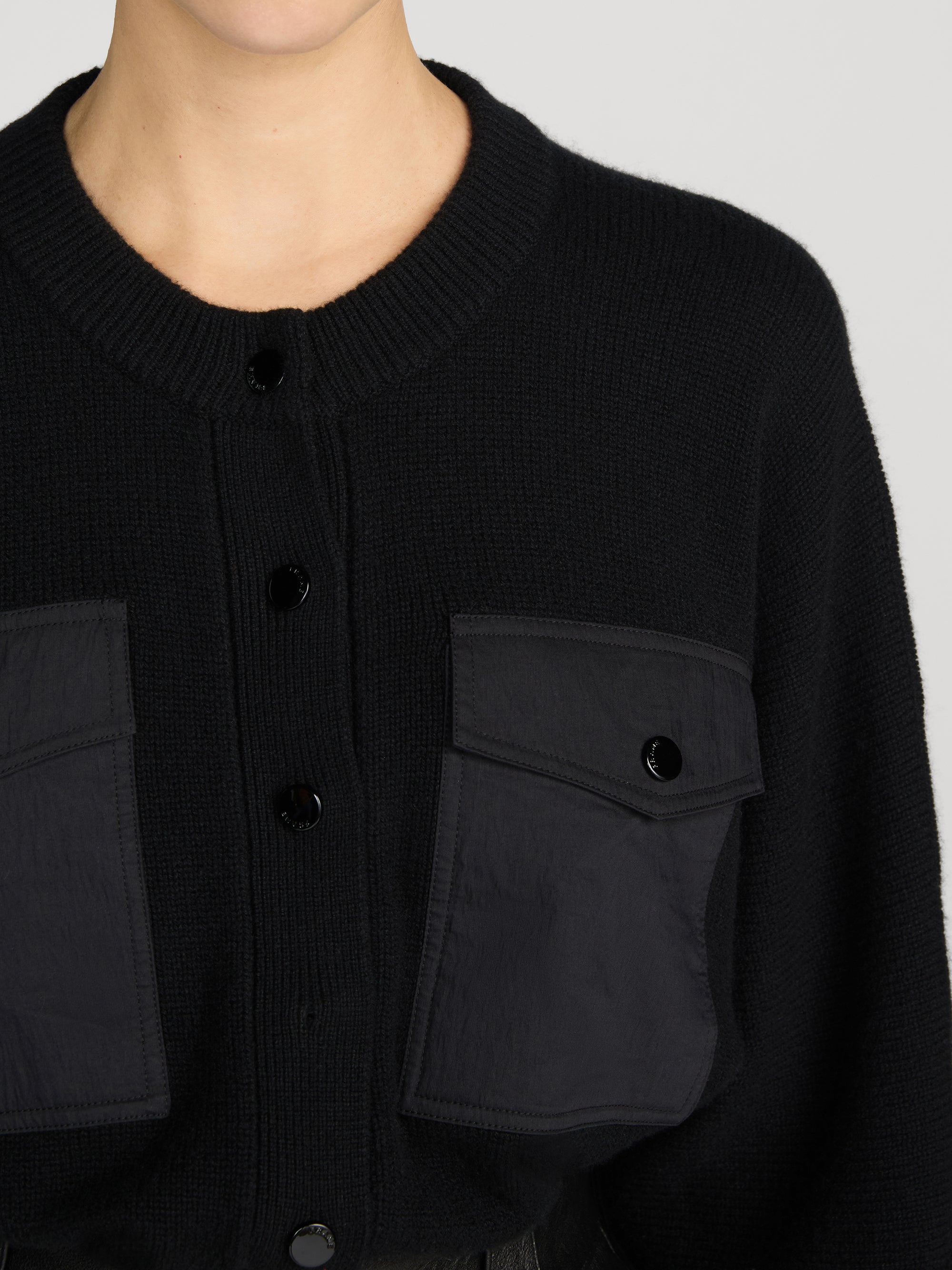 CONTRAST CASHMERE CARDI