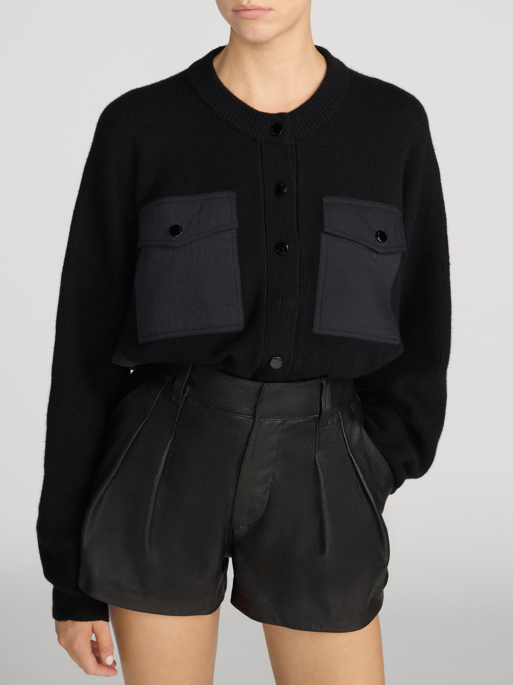 CONTRAST CASHMERE CARDI
