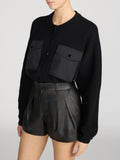 CONTRAST CASHMERE CARDI